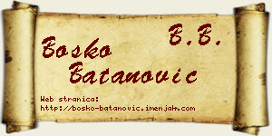 Boško Batanović vizit kartica